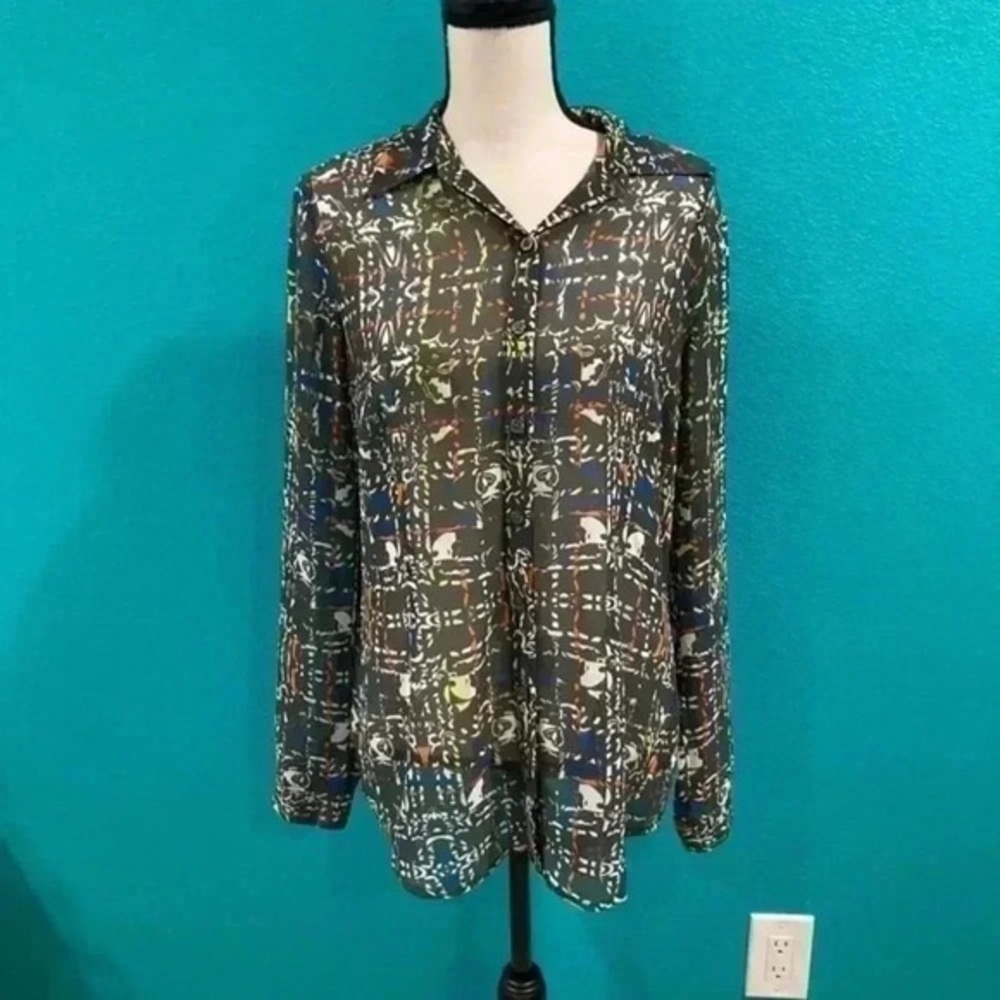 CAbi Multicolor Patterned Blouse